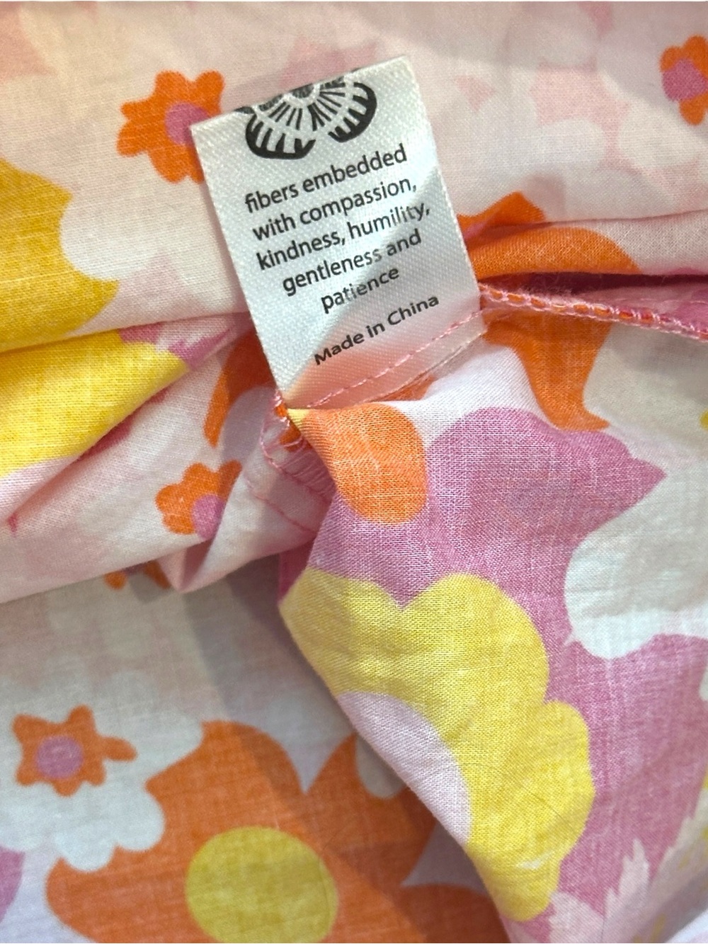Lesley Evers Willow Short Sleeve Tunic Top Pink/Yellow/Orange Garden Floral Med - Picture 5 of 6